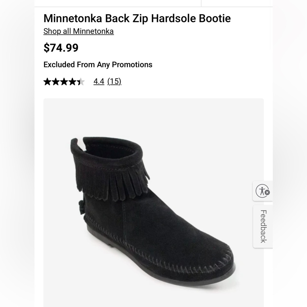 Minnetonka Back Zip Hardsole Bootie